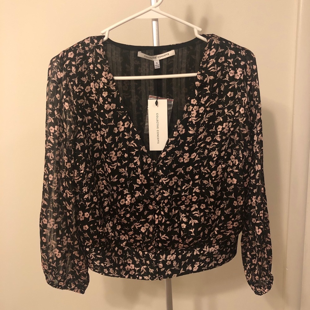 Button Down Shimmer Blouse